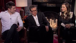 Taron Egerton, Colin Firth & Sophie Cookson (Kingsman: The Secret Service)